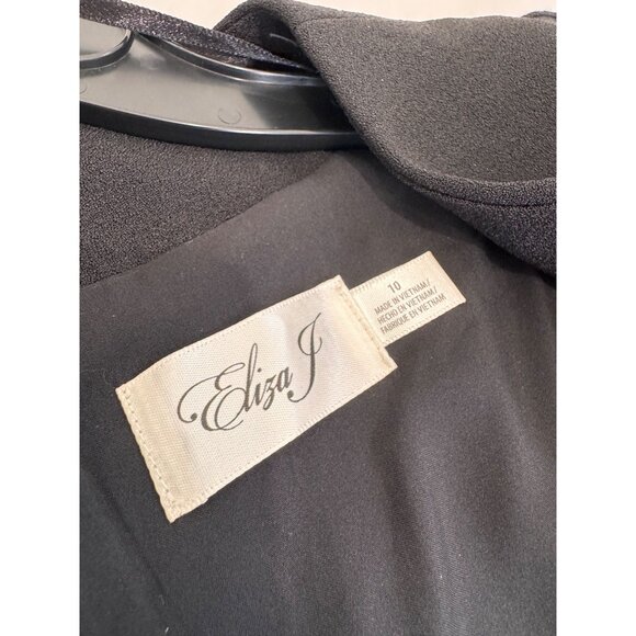 New Eliza J Women's Size 10 Black Sleeveless Sheath Midi Dress with Belt - Picture 2 of 14